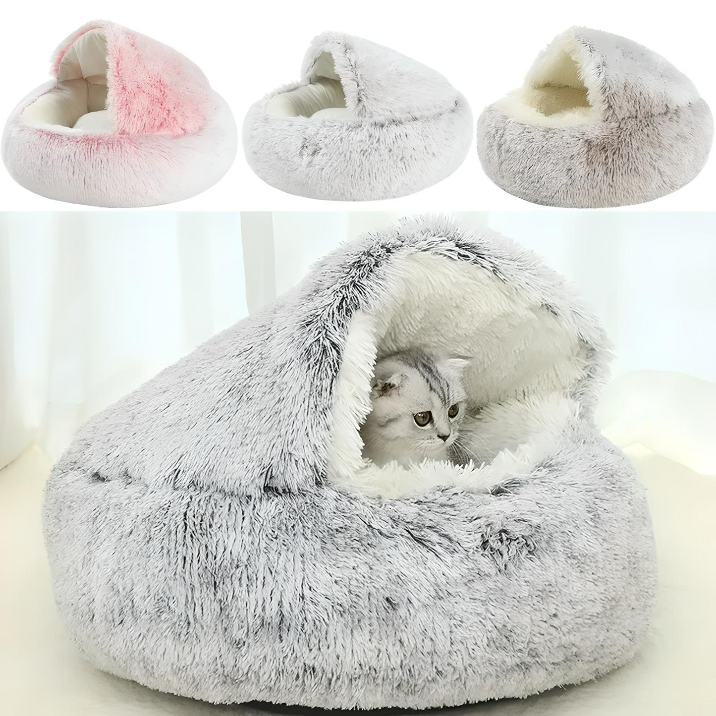 Winter Plüschbett für Katzen – Kuschelig, Stilvoll & Zeitlos - CatsGalaxy