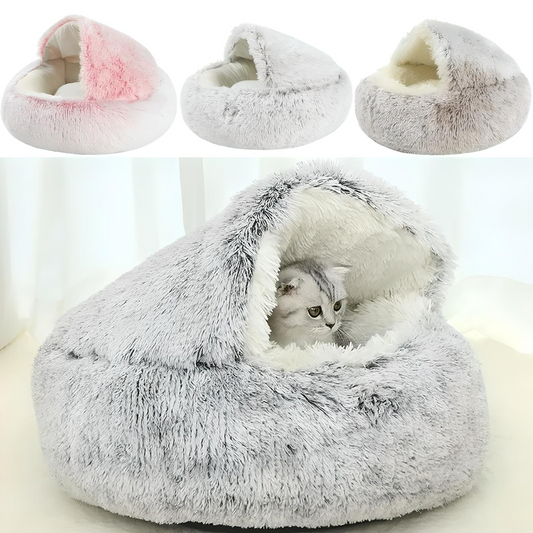 Winter Plüschbett für Katzen – Kuschelig, Stilvoll & Zeitlos - CatsGalaxy
