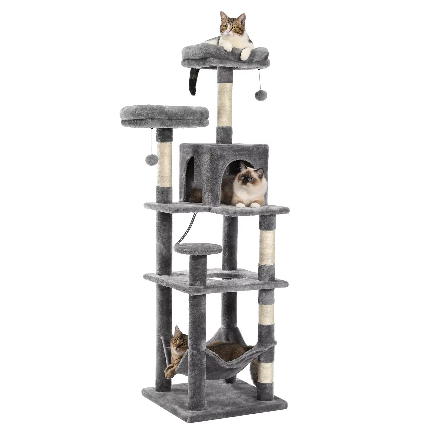 7-Ebenen Kratzbaum für große Katzen – Stabil, vielseitig & perfekt zum Spielen - CatsGalaxy