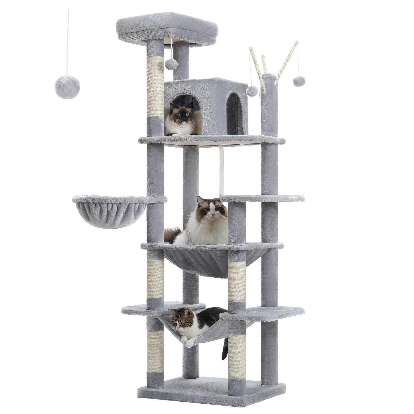 7-Ebenen Kratzbaum für große Katzen – Stabil, vielseitig & perfekt zum Spielen - CatsGalaxy