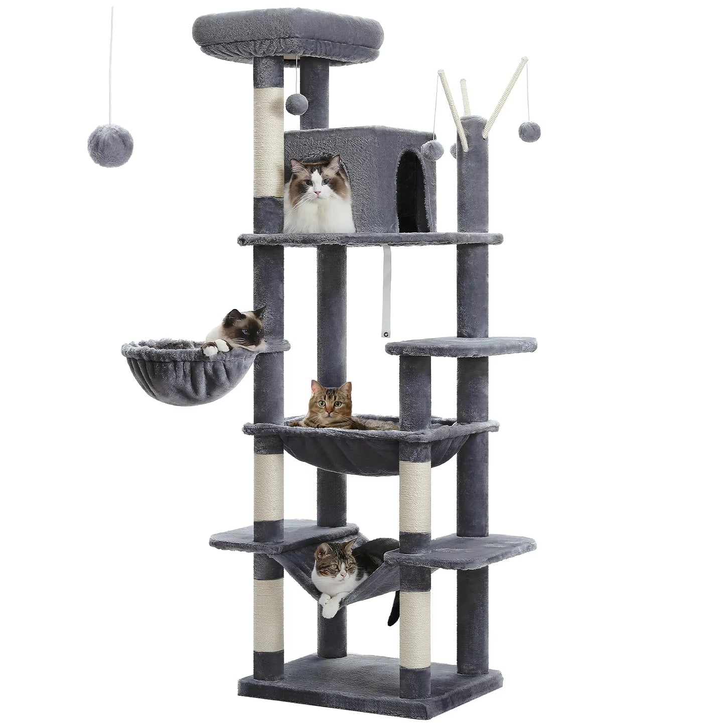 7-Ebenen Kratzbaum für große Katzen – Stabil, vielseitig & perfekt zum Spielen - CatsGalaxy