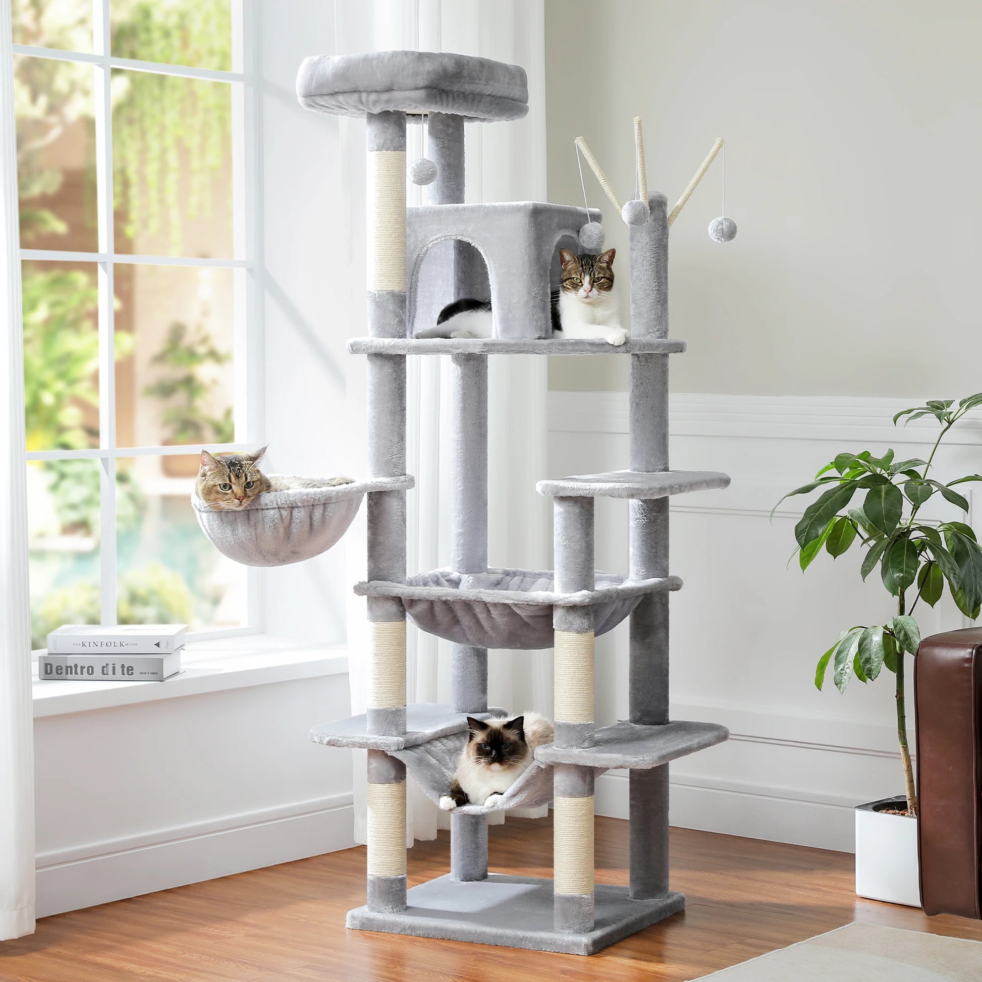 7-Ebenen Kratzbaum für große Katzen – Stabil, vielseitig & perfekt zum Spielen - CatsGalaxy