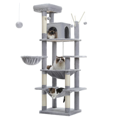 7-Ebenen Kratzbaum für große Katzen – Stabil, vielseitig & perfekt zum Spielen - CatsGalaxy