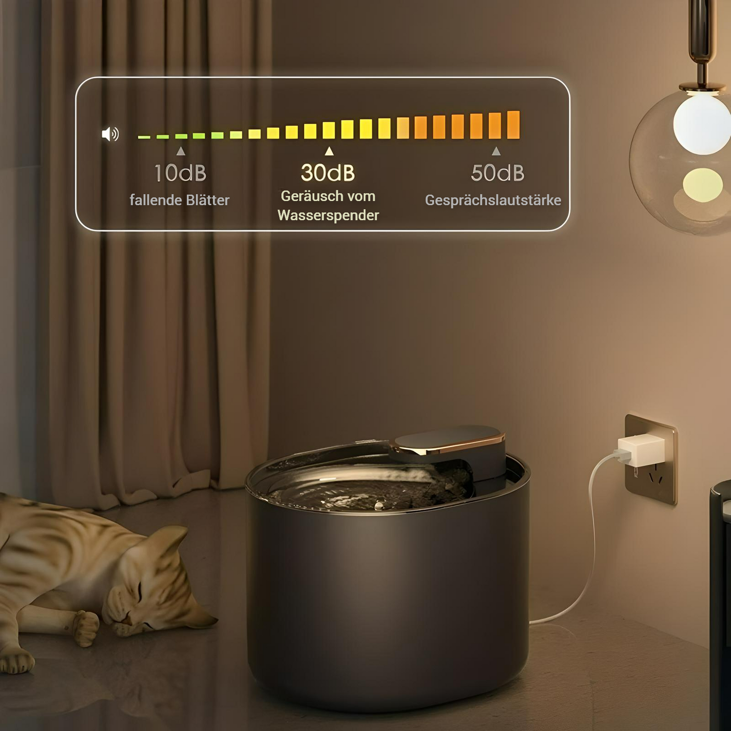 Leiser Premium-Wasserspender mit LED-Anzeige - CatsGalaxy