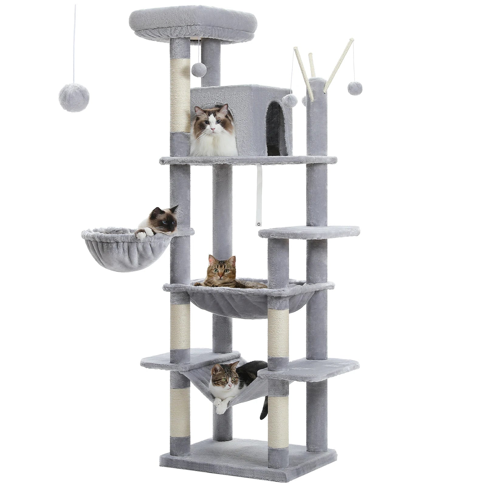 7-Ebenen Kratzbaum für große Katzen – Stabil, vielseitig & perfekt zum Spielen - CatsGalaxy