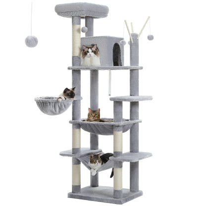 7-Ebenen Kratzbaum für große Katzen – Stabil, vielseitig & perfekt zum Spielen - CatsGalaxy