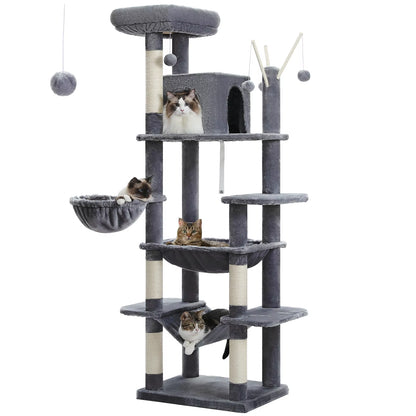 7-Ebenen Kratzbaum für große Katzen – Stabil, vielseitig & perfekt zum Spielen - CatsGalaxy